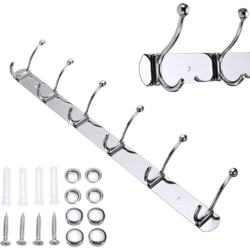 Multifunctional Wall-mounted Clothes Hook For Coat Clothes Hat Towel Jacket Hanger Organizer Home Storage Tools Stainless Steel