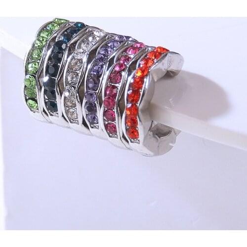 Itenice Half-faced Small Ear Clips 6-piece Set Colored Rhinestones Filled Fashion Casual Women High Street Earmuffs