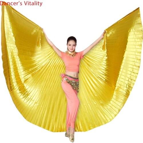Wholesale 360 degree belly dance wing for women belly dance props gold and silve cloth belly dance wing girls dance accessories