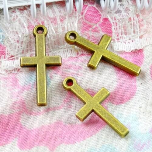 100pcs/lot Charms Cross 19*9MM Antique Bronze Plated Pendants Making DIY Handmade Findings Jewelry
