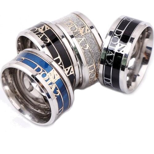 Cool Stainless Steel Men Ring Fashion League Legends Classic Game DOTA2 Ring Jewelry High Quality Vintage Punk Rings For Women