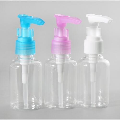 3Pc 50ml Empty Spray Bottles Refillable Plastic Pump Spray Bottles Travel Serum Soap Shampoo Perfume Atomiser Cosmetic Container