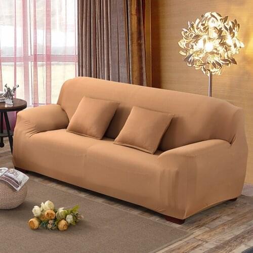 Multi-color 1/2/3/4 Cheap Solid Colors Universal Size Sofa Cover Spandex Fabric Sofacovers Elastic Seat Case For Dining Room