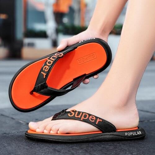 Summer new trend beach slippers simple and versatile non-slip flip flops sandals and slipperss multi-color optional