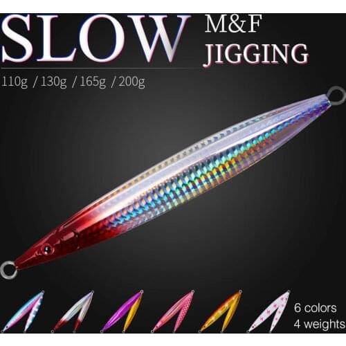TSURINOYA Slow Metal Jigs M&F 110g 130g 165g 200g Saltwater Slow Pitch Jigging Hard Fishing Lures For Sea Bass Fishing Mackerel