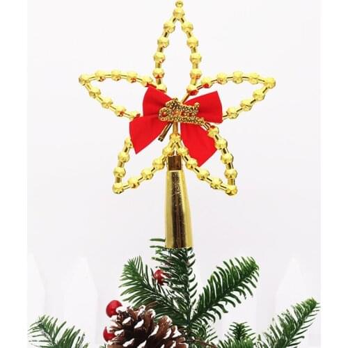 Christmas Tree Top Five-pointed Star Hang Xmas Decoration Ornament Treetop Topper Christmas Supplies Christmas Tree Decor