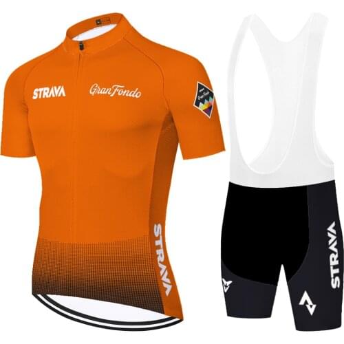 Pro team Strava cycling jersey quick dry cycling Kits 20D gel pad biker shorts set breathable Mens Summer cycling clothing men