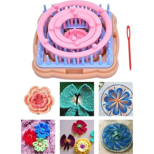 Needle Hobby Loom 9 Knitting Machine 1PCS DIY Weaving Tool Knitting Machine Color Stitching Tool Flower Loom Knitting