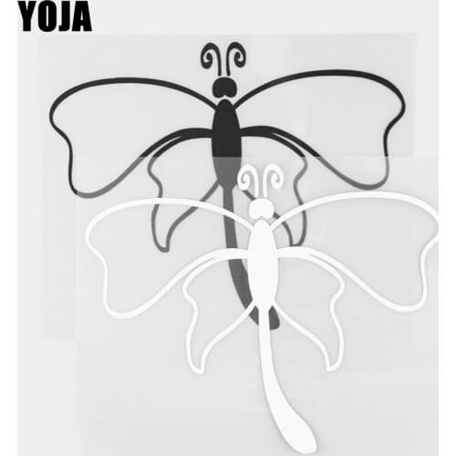 YOJA 14.4×11.5CM Cartoon Animals Simple Dragonflies Car Stickers Vinyl Decal Pattern Black/Silver 19C-0230