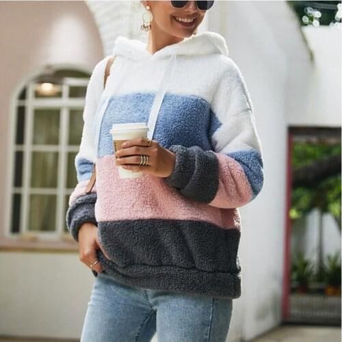 Women Fluffy Fleece Sweatshirt Pullover Winter Casual Turtleneck Fleece Female Hoodies Loose Warm Soft Solid Women Tops CL11