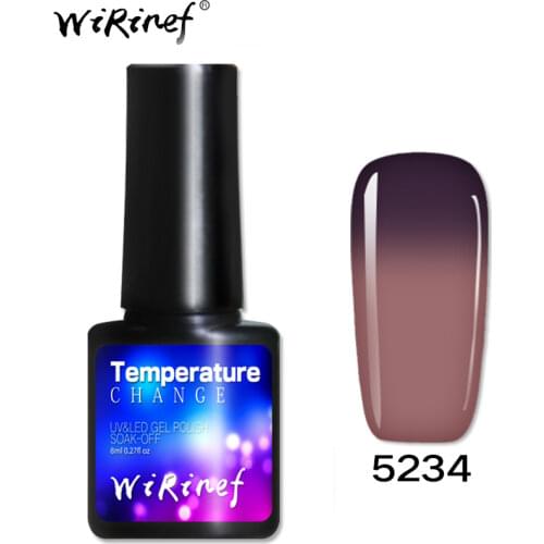 WiRinef Women Nail Polish Semi Permanent Color Change Nail Polish Gel Temperature Changing UV Gel Lacquer