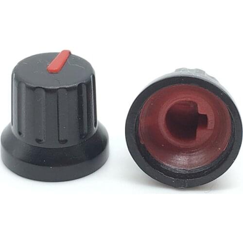 10pcs Roatry Encoder Potentiometer Switch Caps Black Plastic Knob 16x15mm Half Shaft Type