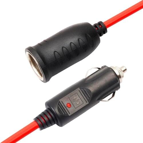 12V/24V 3.5M Cigarette Lighter Extension Cord 10A Wire Car Cigarette Lighter Plug Socket Extension Cable Copper Wire