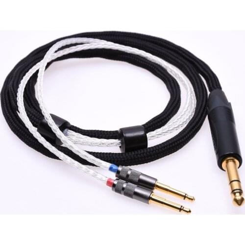 16 Cores 5N Silver Plated Headphone Upgrade Cable mono 3.5mm Compatible For FINAL Audio D8000