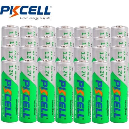 28Pcs PKCELL NIMH AA Rechargeable Batteries 2200mAh 1.2V Ni-MH 2A flashlight toy Baterias Bateria