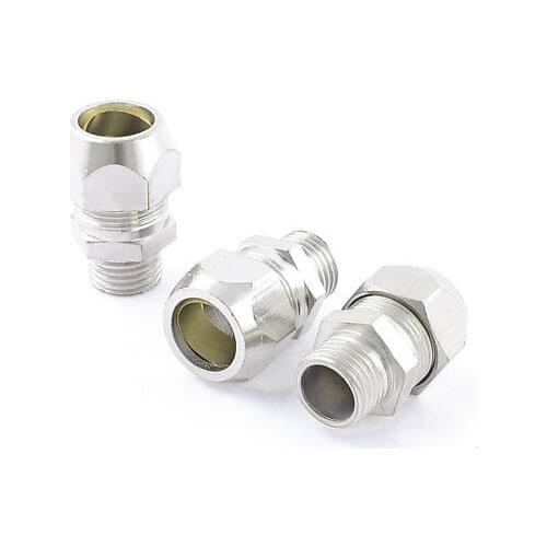 1/4" PT Male Threaded Adapter Hose Quick Joint Connector Silver Tone 3 Pcs