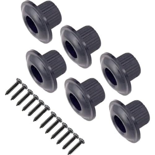 6Pc Guitar Bushing Nut Guitar Tuner Nut Electric Guitar Part Black