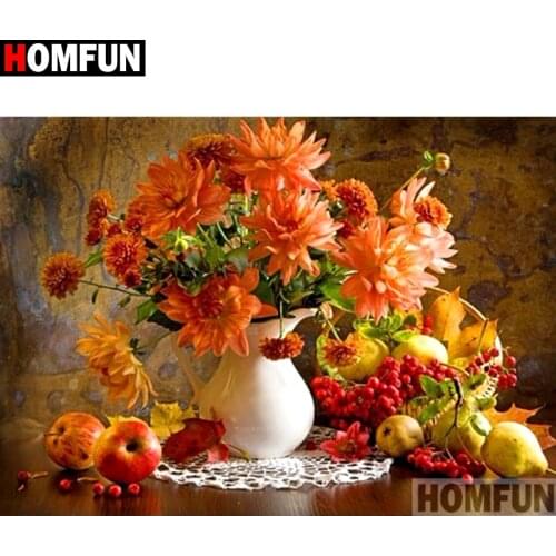 HOMFUN Full Square/Round Drill 5D DIY Diamond Painting "Flower landscape" Embroidery Cross Stitch 3D Home Decor Gift A12039