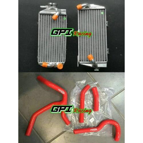 GPI aluminum radiator + hose FOR Honda CRF450R CRF450 CRF 450R 2015 2016 15 16 RED