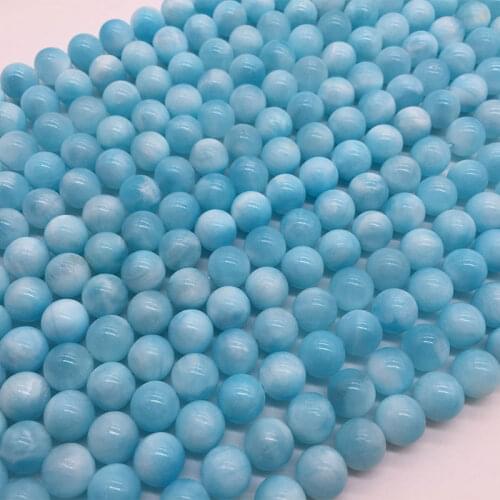 4-12mm Natural Blue Hemimorphite Stone Beads Round Loose DIY Beads For Jewelry Making Beads Accessories 15'' Women Men Gift