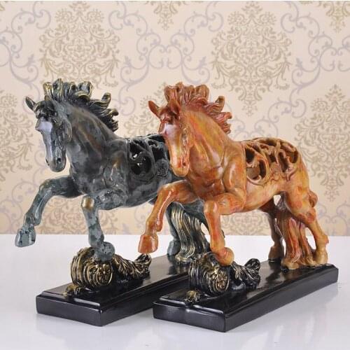 European creative home furnishings hollow copper red gallop living room TV cabinet Curio Decoration