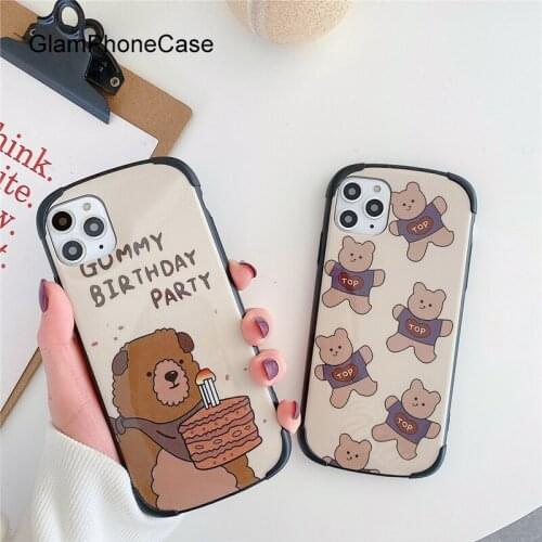 GlamPhoneCase Cute Bear Phone Case For iPhone11Pro/Max X XS Max XR Soft Silicone Cover For iPhone11 7 8 6 6s Plus Case