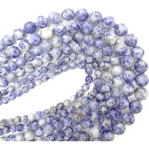 Natural Stone Faceted Sodalite Round Loose Beads 6 8 10 MM Pick Size For Jewelry Making Diy Bracelet Necklace
