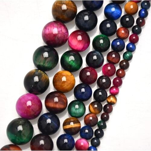 4 6 8 10 12mm Top Quality Natural Energy Gemstone Tiger Eye Stone Bead Loose Bead For Jewelry Making 1strand 15.5 inch
