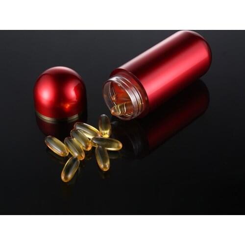 Gold Silver Red Blue 60ML 20PCS Pill Box, Empty Mens Health Care Products Small Vial, Capsule Container, Empty Medicine Bottles