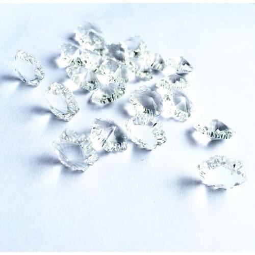 Hot Selling New Clear Snow Shape K9 Crystal Chandelier Beads 100pcs in 2 holes Faceted Diy Jewelry Beads For Strands Garlands