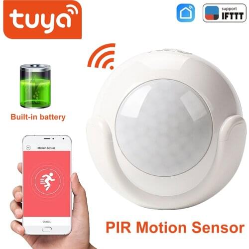 Mini WIFI PIR Motion Sensor built-in battery Hole-free installation Human Body Sensor Body Wireless Infrared Detector