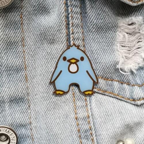 Letter A Shirt Brooch For Women Men Kids Cartoon Acrylic Animal Pins For Backpacks Cute Penguin Jewelry Badges Christmas Gift