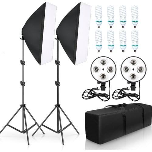 Photo Studio Softbox Kit 8pcs 135W Photographic Lighting Kit Camera & Photo Accessories 2 light stand 2 softbox for Photo