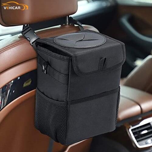 VEHICAR Car Trash Waterproof Auto Car Accessories Organizer Garbage Dump For Trash Cars Storage Pockets Hanging Portable