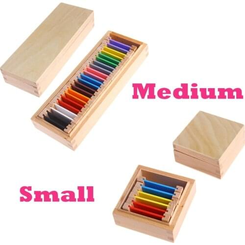 Montessori Sensorial Material Learning Color Tablet Box Wood Preschool Toy