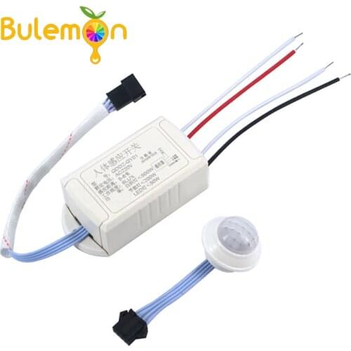 Switch 220V IR Infrared Module Body Sensor Intelligent Light Lamp Motion Sensing Switch Adjustable Movement Sensing PIR Switch