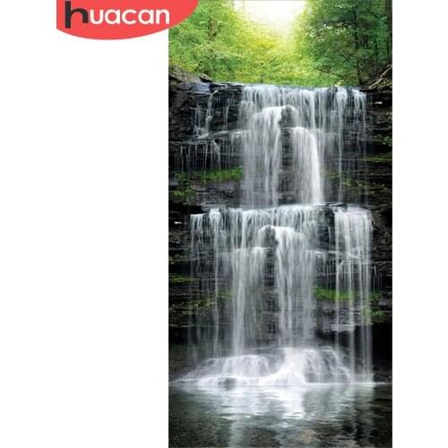 HUACAN Full Square/Round Diamond Painting Waterfall Mosaic Nature DIY 5D Diamond Embroidery Landscape Wall Art Decor