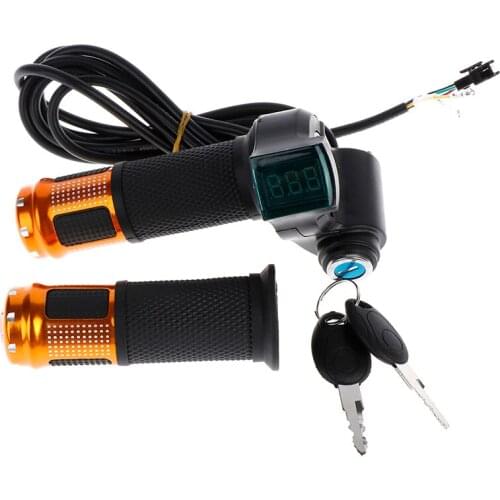 1 pair E bike Twist Throttle with Handle For Electric Bike Throttle with LCD Handle Throttle 12-96V