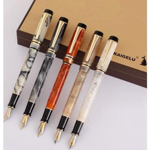 Kangaroo Kaigelu 316 Celluloid Nature Caligraphy Fountain Pen Xylonite Daily Screw Cap Gift Office Business Colorful Marble