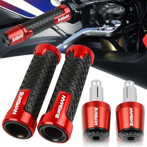For SUZUKI BURGMAN AN125 AN200 AN250 AN400 AN650 AN 650 Burgman 400 650 125 200 CNC Handle Grips Ends Racing handlebar 22mm 7/8"