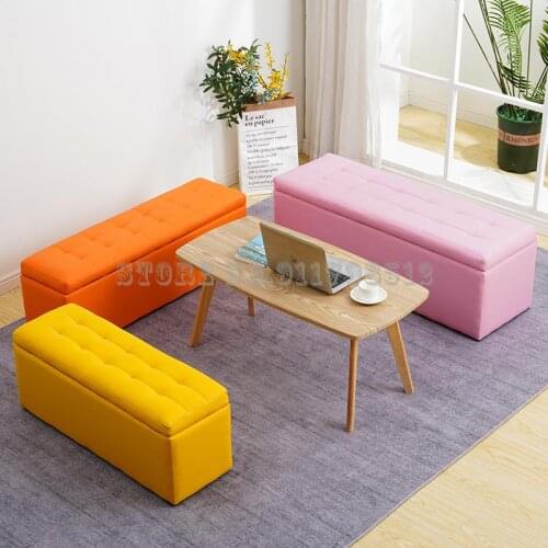 Solid wood home entrance integrated storage stool sofa stool bench storage fitting room stool rest stool shoe store shoe replace