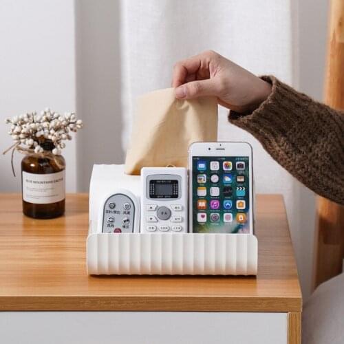 TV Tissue Box Creative Plastic Living Room Tissue Storage Box Multi-Function Desktop Tissue Box