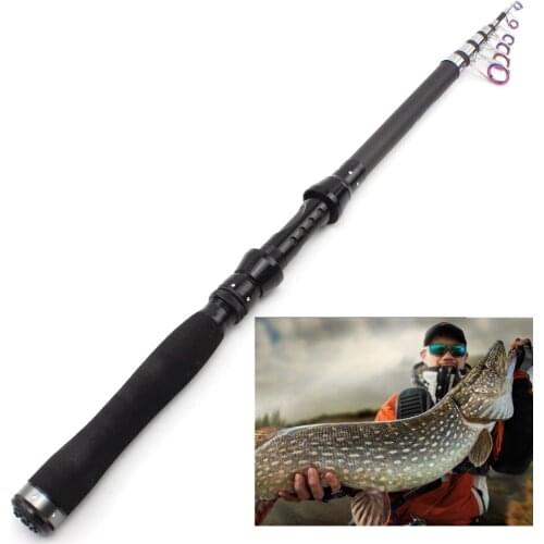 1.8m-3.0m Portable Rotary Spinning Fishing Rod Tough Carbon Fiber M Power Telescopic Sea Boat Rock Trout carp Fishing Rod