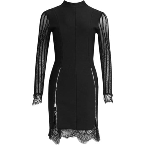 Lace Women Dress 2020 New Arrival Ladies Clothing Black Backless Long Sleeve Autumn Winter Dresses Bodycon