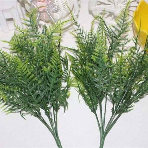 1pc 7 Stems Artificial Decoration Green Plant Decoration Fake Grass Home Garden Party Decor Plastic Leaf Foliage Asparagus Fern