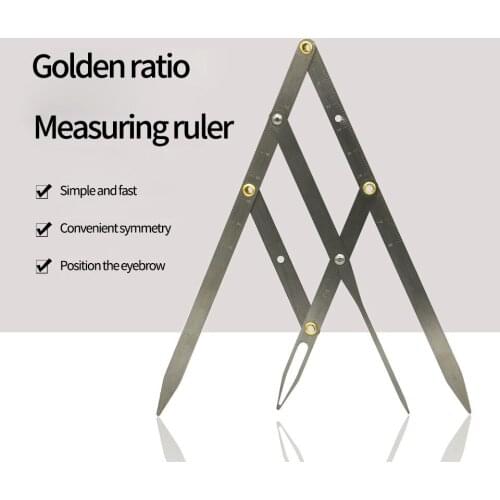 1 Tattooed eyebrow golden ratio ruler eyebrow shape design positioning standard three-point balance measurement stainless steel
