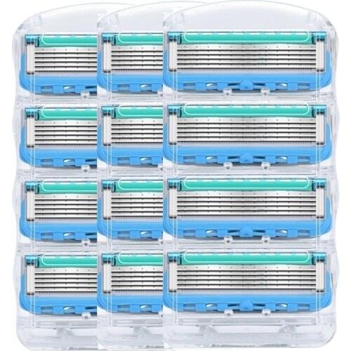12 pcs / pack Men Razor blades High quality shaving facial care men shaving blades Compatible with Gillettee fusion Proglide