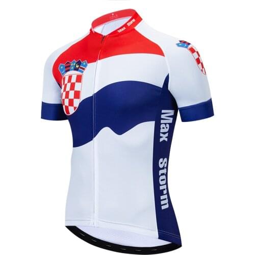 2021 New Team Croatia Cycling Jersey Customized Road Mountain Race Top max storm Reflective zipper 4 pocket