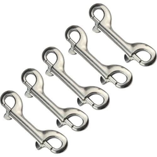 5PCS Stainless Steel 316 Sucha Diving Double End Bolt Snap Hook Clips 90mm 100mm 115mm Boat Hardware Double Ended Bolt Snap