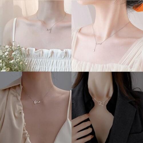 925 Sterling Silver Pin Beautiful European and American style clavicle pendant, add charm, Christmas gift chain